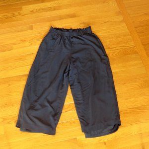 Point Sur Pull On Wide Leg Cropped Paper Bag Pants Black size 4